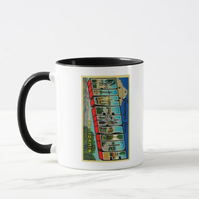 Riverside, Kalifornien - Große Buchstabenszenen Tasse (Links)