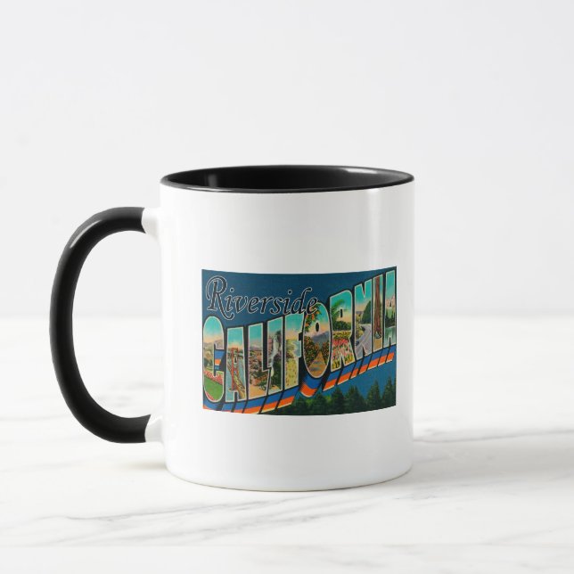 Riverside, Kalifornien - Große Buchstabenszenen Tasse (Links)