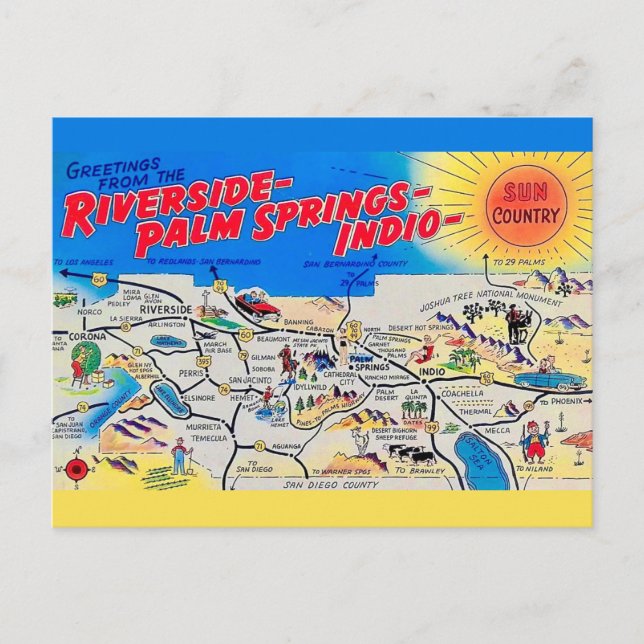 Riverside - Palm Springs Postkarte (Vorderseite)