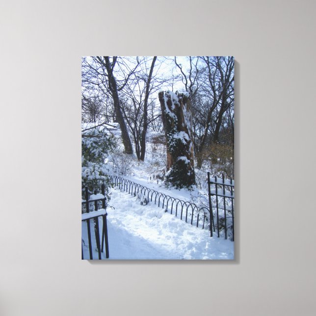Riverside Park NYC Snow Winter Tree New York Foto Leinwanddruck (Vorderseite)