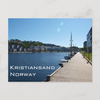 Riverside View in Kristiansand, Norwegen Postkarte