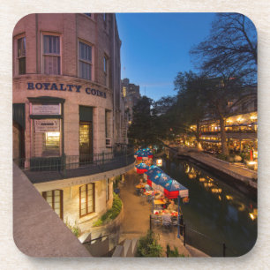 Riverwalk bei Dämmerung im Stadtzentrum von San An Getränkeuntersetzer