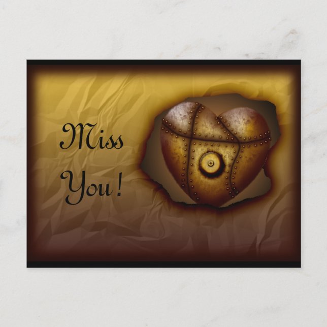 Riveted Heart, anpassbare Postkarte (Vorderseite)