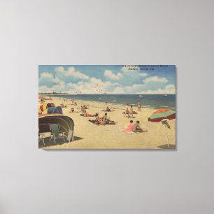 Riviera Beach, Florida - Sonnenbäder am Strand Leinwanddruck