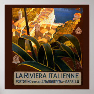 Riviera italienne Europe Italie Affiche de voyage