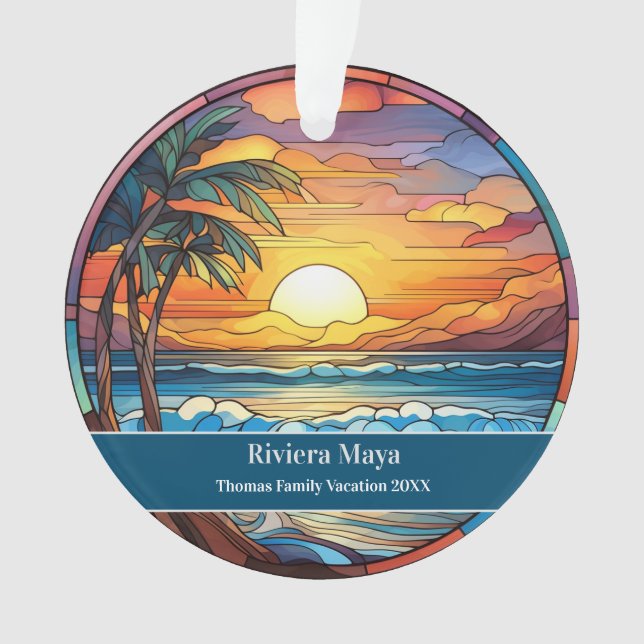 Riviera Maya Beach Urlaub Ornament (Vorderseite)