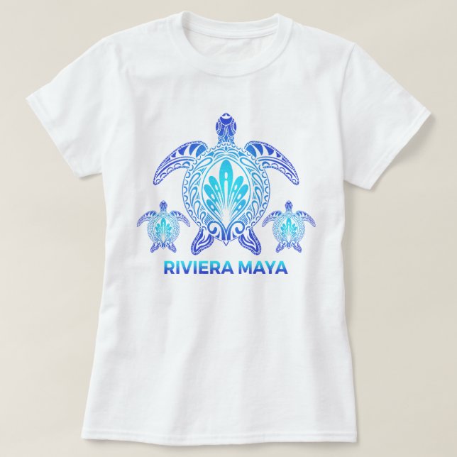 Riviera Maya Mexico Ocean Blue Sea Turtle Souvenir T-Shirt (Design vorne)