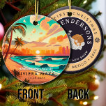 Riviera Maya Mexico Palm Tree Vintage Travel Keramik Ornament<br><div class="desc">Riviera Maya Mexiko Vintag 80er Souvenirs. Riviera Maya Beach Mexico - Retro Tropical Palm Tree 60er Souvenirs Vintages Design macht ein großartiges Weihnachts- oder Geburtstagsgeschenk für Fans der Riviera Maya Beach. Das Retro-Sommerdesign ist ein perfektes Geschenk für Reisende und tropische Fans. Sie können diese Vorlage anpassen und ändern, indem Sie...</div>