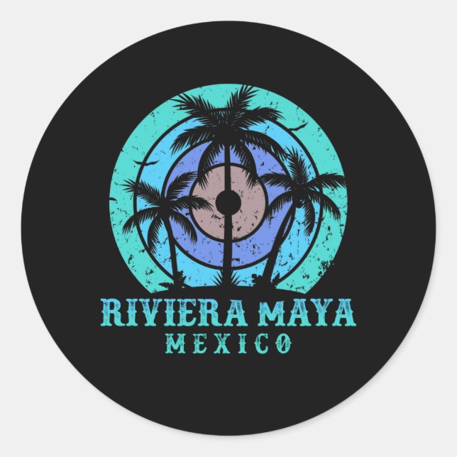 Riviera Maya Mexiko Runder Aufkleber (Vorderseite)