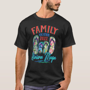 Riviera Maya Mexiko Urlaub 2022 Flip Flops Familie T-Shirt