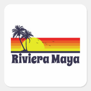 Riviera Maya Quadratischer Aufkleber