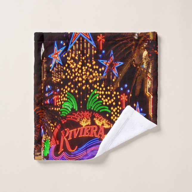 Riviera Neon Lights Las Vegas Badhandtuch Set (Waschlappen)