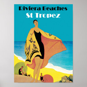 Riviera setzt ~ St Tropez auf den Strand Poster