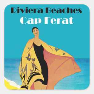 Riviera Strände ~ Cap Ferat Quadratischer Aufkleber