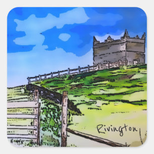 Rivington pike Horwich Original Art Quadratischer Aufkleber
