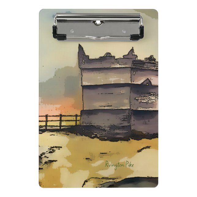Rivington Pike Lookout Tower Mini Klemmbrett (Vorderseite)