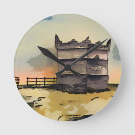 Rivington Pike Lookout Tower Runde Wanduhr