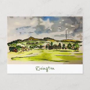 Rivington Winter Hill Landscape Postcard Postkarte