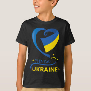 Rivne Ukraine Nationalflagge Herz Emblem Wappen T-Shirt