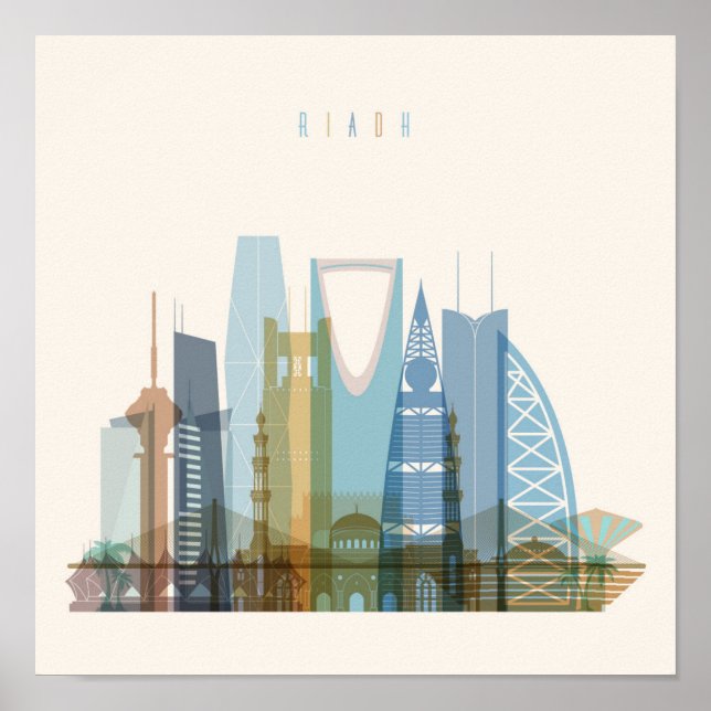 Riyadh, Saudi Arabia | City Skyline Poster (Vorne)