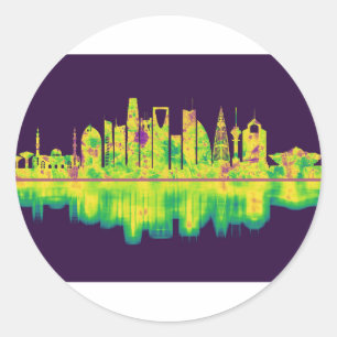 Riyadh Saudi Arabia Skyline Runder Aufkleber