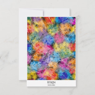 Riyadh Saudi Arabien Stadtkarte Dankeskarte