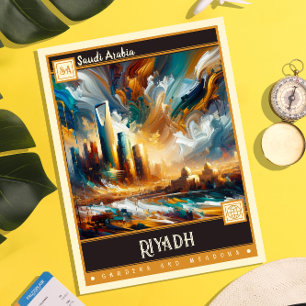 Riyadh, Saudi-Arabien   Vintage-Gemälde Postkarte