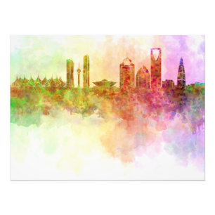 Riyadh skyline in watercolour background fotodruck