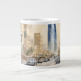 Riyadh Street Scene Jumbo Tasse - Serene Watercolo