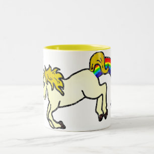 Riyah-Li Designs Regenbogen-Kotendes Einhorn Zweifarbige Tasse