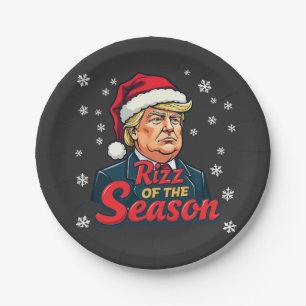 Rizz der Saison Lustiger Trump Weihnachten Santa  Pappteller