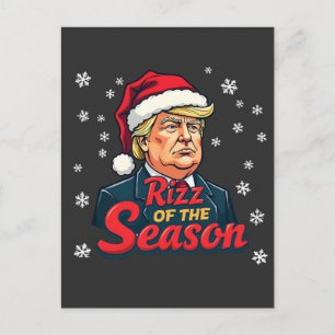 Rizz der Saison Lustiger Trump Weihnachten Santa  Postkarte
