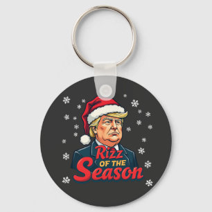 Rizz der Saison Lustiger Trump Weihnachten Santa Schlüsselanhänger