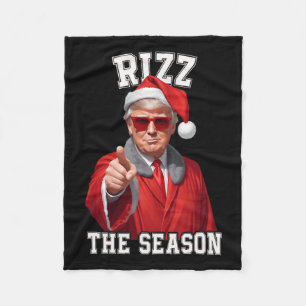 Rizz Die Jahreszeit Funny Trump Weihnachtsmann Fleecedecke