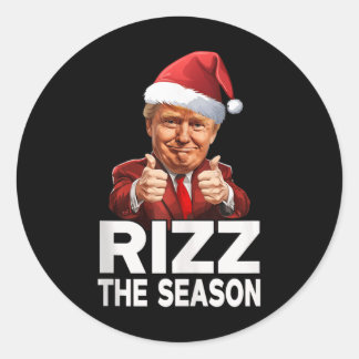 Rizz Die Weihnachtszeit Funny Trump Santa Pajama Runder Aufkleber