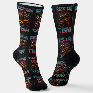 Rizz Em With The Tism Meme Autismus Lustiger Wasch Socken