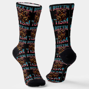 Rizz Em With The Tism Meme Autismus Lustiger Wasch Socken