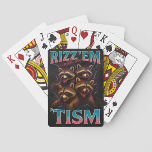 Rizz Em With The Tism Meme Autismus Lustiger Wasch Spielkarten