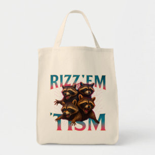 Rizz Em With The Tism Meme Autismus Lustiger Wasch Tragetasche