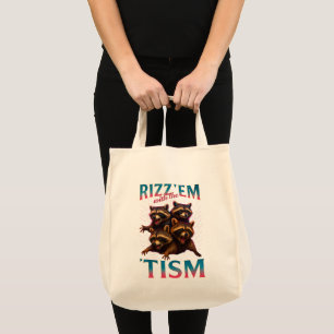 Rizz Em With The Tism Meme Autismus Lustiger Wasch Tragetasche
