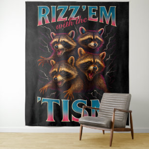 Rizz Em With The Tism Meme Autismus Lustiger Wasch Wandteppich
