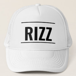 RIZZ Leather Patch Hat — Minimal Logo Cap Truckerkappe
