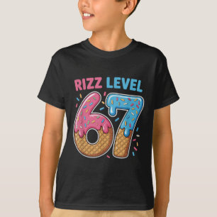 Rizz Level 67 Alpha Slang Gen 67. Zahl Eiscreme T-Shirt