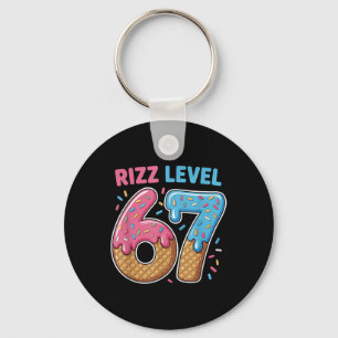 Rizz Level 67 Alpha Slang Gen 67th Number Eiscreme Schlüsselanhänger
