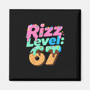 Rizz Level 67 Meme-Shirt Eiscreme-Tropf-Meme Six S Magnet