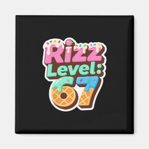 Rizz Level 67 Meme-Shirt Eiscreme-Tropf-Meme Six S Magnet