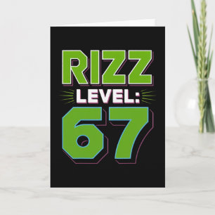 Rizz Level 67 Meme-Shirt Jugendtrend Six Seven 6 7 Karte