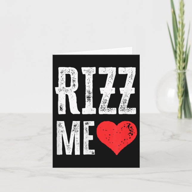 Rizz Me Herz Funny Valentine Day Kinder Sigma Skib Karte (Vorderseite)