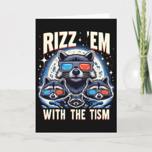 Rizz Sie Mit Dem Tism Retro Vintage Waschbär Meme Karte