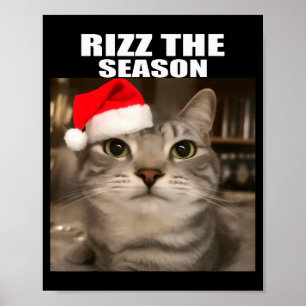 Rizz The Season Lustige Weihnachts-Pyjamas Katze M Poster